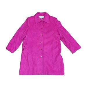 Chadwick's Wool Pea Coat Women's Size 12P Pink Jacket Pockets